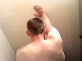 Caught hot buddy wanks in toilet